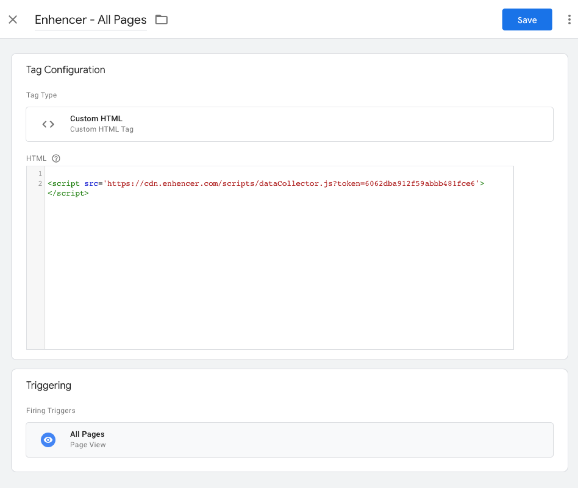 Google Tag Manager: Adding custom HTML tag.